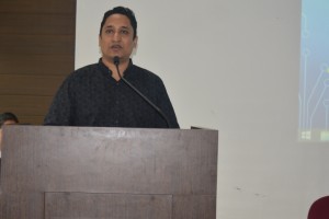 Mr. Govardhan Chatla addressing during Inauguration of Udyamsheel